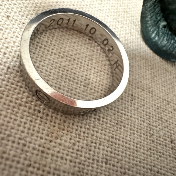 Cartier White Gold One Diamond LOVE Wedding Band Ring - Picture 3 of 5